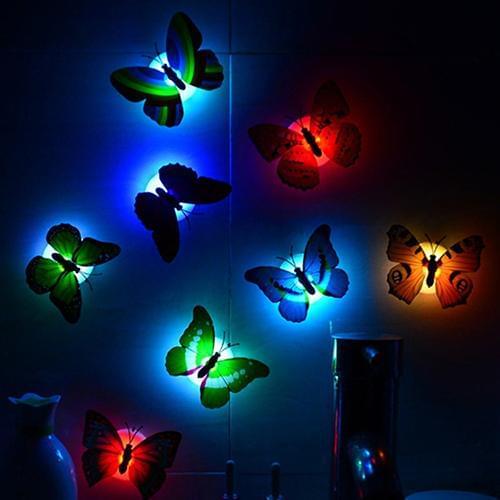 Color Changing Cute Butterfly LED Night Light Home Room Desk Wall Decor cute room decor wall stickers обои