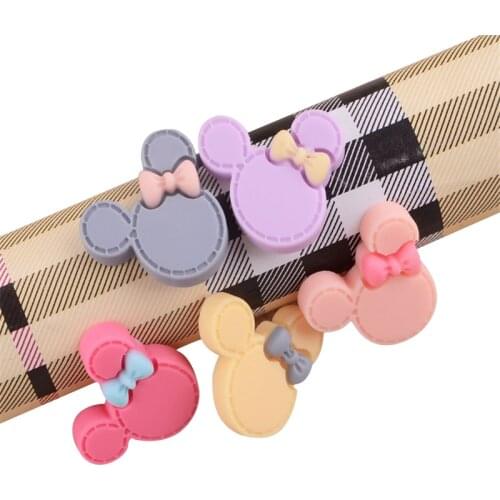 Mini Cartoon Minnies Bow Tie Glasses Case Mobile Phone Shell Resin Patch DIY Craft Supplies Kids Hair Pin Accessories Material
