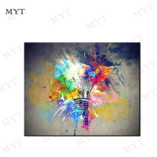 MYT Free Shipping Wall Pictures For Living Room Oil Painting On Canvas Abstract Art Electric Light Painting Modern Home Decor