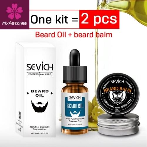 2pcs/lot Natural Organic Beard Balsam Wax Hair Loss Conditioner Fast Beard Growth Oil 20ml Essence Tonic Gentlemen Beard Care