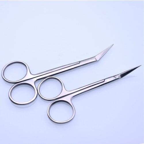 Nose cosmetology plastic surgery scissors Upwarping sawtooh scissors bevel bird mouth curved scissors stainless steel 45 degree
