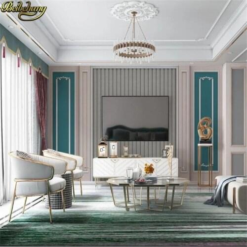 Beibehang 3D 8D custom White plaster line wallpaper European carved leather soft bag background photo wallpaper for bedroom wall