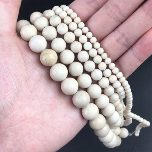 Wholesale Natural Stone Round Ivory Loose Beads For Jewelry Making DIY Bracelets Earrings Accessories Pick Size 4/6/8/10/12mm