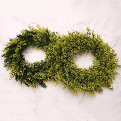 PE Christmas Wreath Handmade Rattan Pendant Christmas Garland Mall Door Decorati