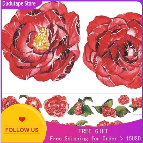 Pet Journal Washi Tape Sticker Late Camellia Long Cycle Special Oil Roll