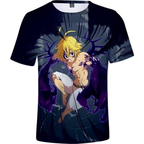 New 3D Print The Seven Deadly Sins Short-sleeved O-neck Boys Girls 3D Casual Harajuku Hip Hop role play soft BreathableT shirt