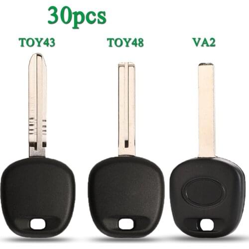 Bilchave 30pcs For Toyota Tacoma fit Lexus FOB Remote Transponder Ignition Car Key Shell TOY48 Toy43 VA2 Blade No Chip
