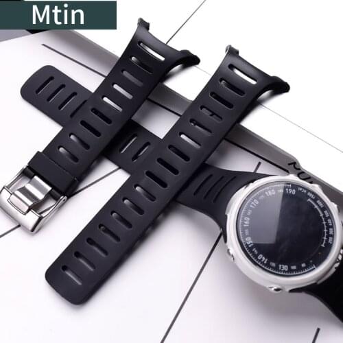 Rubber strap mens pin buckle watch accessories for Suunto T1 T1C T3 T3C T3D T4C T4D outdoor sports silicone strap Watch band