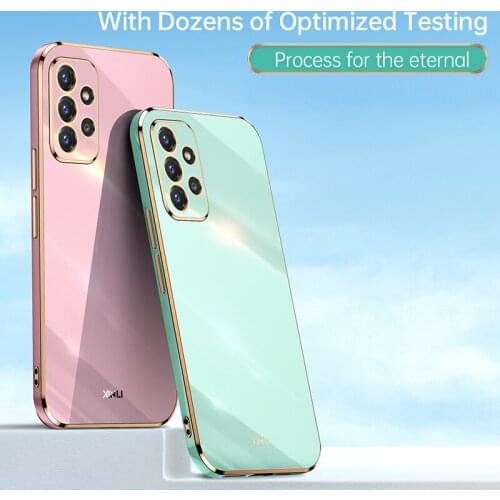 Luxury Camera Lens Protection Gold-Plated Phone Case For Samsung Galaxy A22 A32 A52 A72 A82 Shockproof Silicone Soft Back Cover