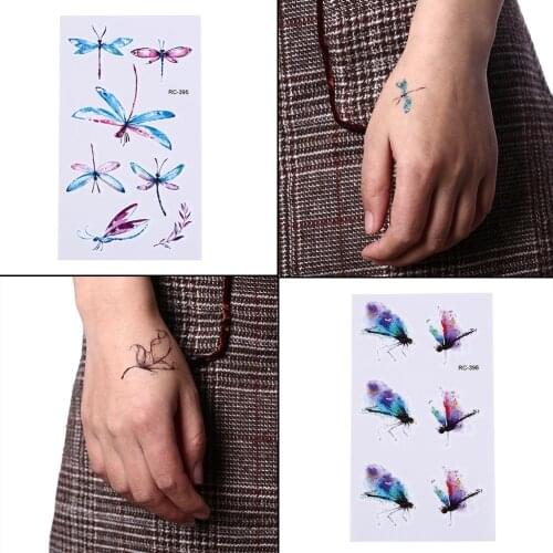 Dragonfly Bee Insect Waterproof Temporary Tattoo Men Harajuku Flash Tattoo Sticker Tatoo Sleeves Fake Tatto Faux Tatouage Espada