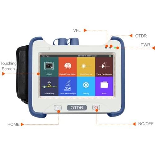 TMO350 OTDR optical time domain reflectometer FC SC ST connection 1310 1550nm 32 30dB built-in VFL OPM OLS red light belt