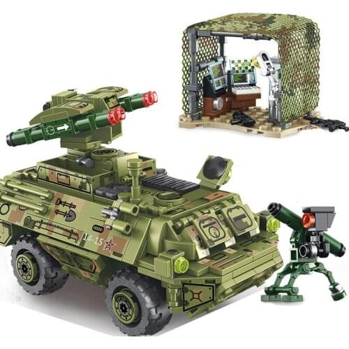 Military Army Red Arrow Missile Car Tank Vehicle MOC WW2 Weapon Figures Building Blocks Bricks Classic Model Toys For Kids Gifts