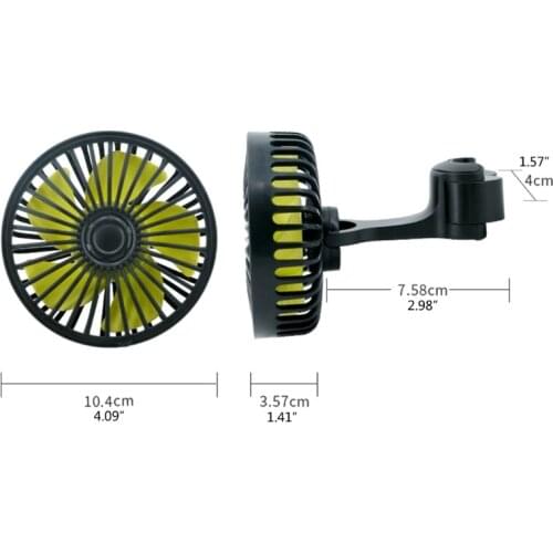 Rotatable Car Headrest USB Fan Adjustable Speed Automotive Interior Cooling Fan Suitable for fresh Environment