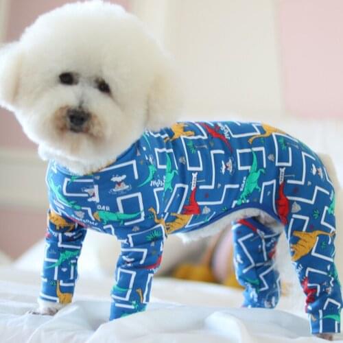 Pet Dog Jumpsuit Thin Stretchy 100%Cotton Puppy Clothes Sweatshirt Printed Overalls For Small Dogs Chihuahua Poodle Pajamas