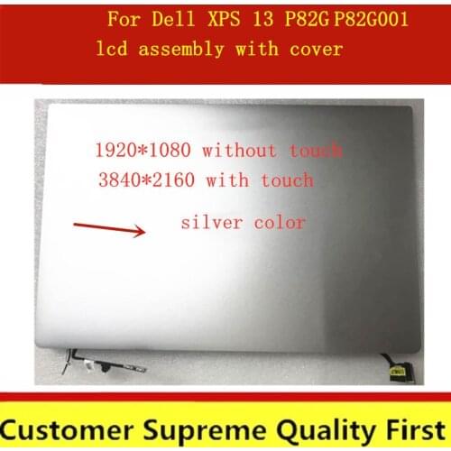 13.3" Original For Dell XPS 13 p82g P82G001 LCD Touch Screen assembly display 1920*1080 FHD 3840*2160 UHD silver Fully Tested