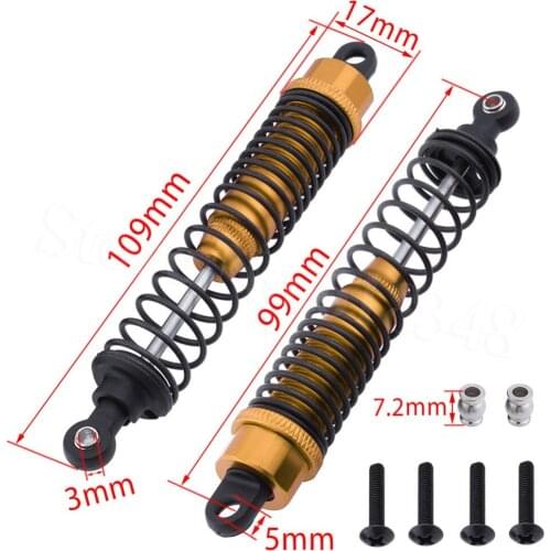 2PCS Oil Filled Alum Rear Shock Absorber Assembled For RC 1:10 Himoto E10MT E10MTL Bowie Off Road Truck Accessories 33006