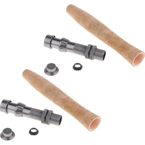 2x Cork Fly Fishing Rod Handle Grip with Reel Seat for Rod Building Fishing Rod Handle Grip with Reel Seat