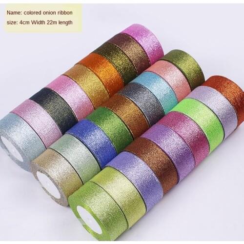 40mm Color onion Ribbon Wedding Birthday Party Decorative Ribbons Party Supplies Event Anniversary Banquet Decoration 22 Meters