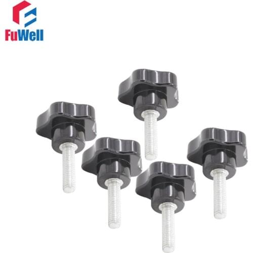 5pcs M6 x 15mm Star Knob 15mm Thread Length 25mm Head Dia. Handles Replacement Male Thread Metal Clamping Knob