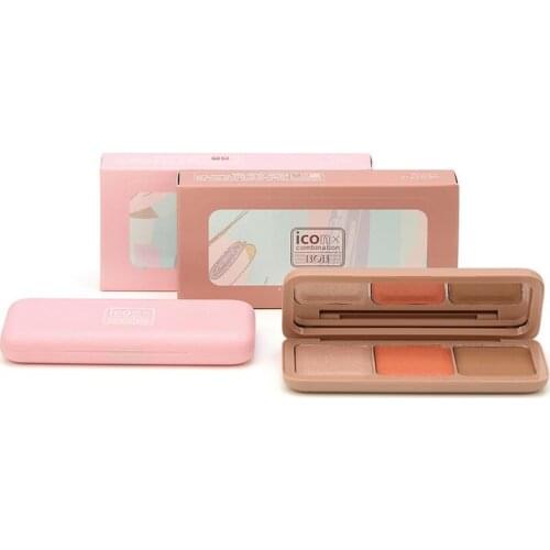 BoB 3 color highlight blush repair single board pink silhouette nose shadow powder face brightening combination makeup T1385