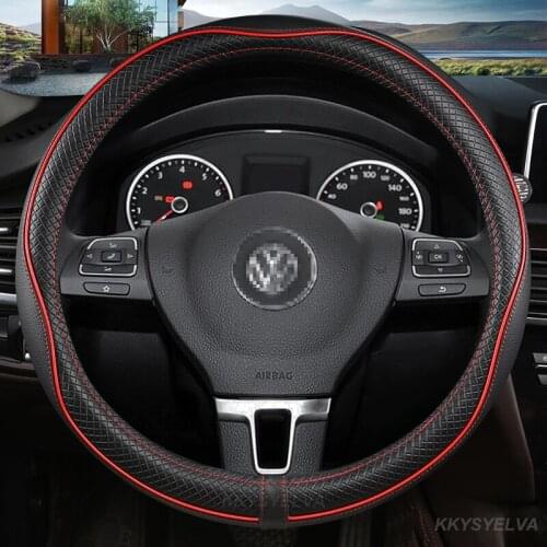 Car Steering-wheels Cover 37 38cm 15" for VW Ameo Arteon/CC Beetle Golf Jetta Lamando Passat Phideon Polo Up Vento Accessories