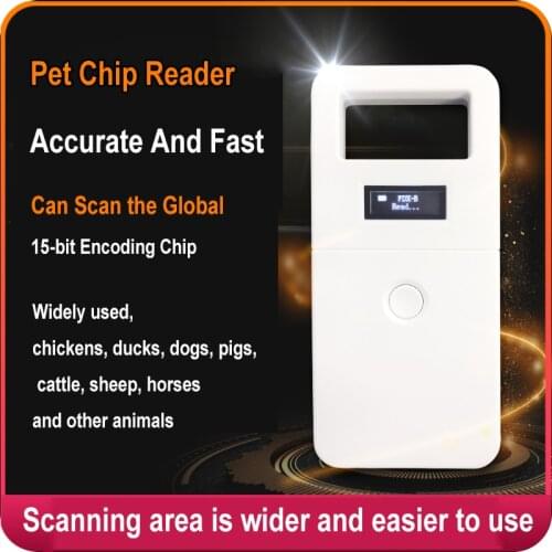 FDX-B Pet ID Reader Animal Chip Digital Scanner USB Transponder RFID Microchip Handheld Identification Scanner for Dog Cats Hors