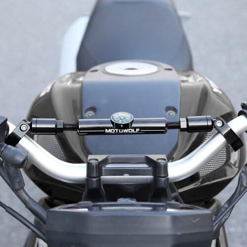 CNC Waterproof Adjustable Extensible Motorcycle 7/8" 22mm Handlebar Cross Bar With Compass Steering Wheel Strengthen Balance Bar