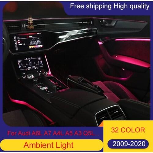 For Audi A3 A4L A5 Q5L Q5 Car Interior Decorative Led Ambient Door Light Stripes Atmosphere Lamp With 32 Colors atmosphere Lamp