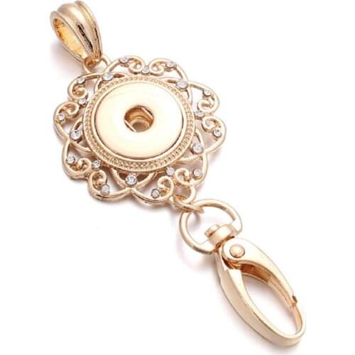 JaynaLee Rose Golden Snaps Hook Pendant without Chain fit 18mm or 20mm Ginger Snaps for women Men gift GJP8109