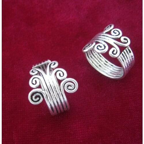 Retro national style jewelry original individuality Miao handmade Miao silver ring ring ring roll tail ring 1pc