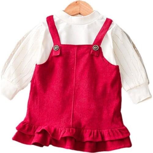 New Spring Autumn Baby Girl Clothes Children Casual T-Shirt Strap Dress 2Pcs/Sets Toddler Costume Infant Outfits Kids Tracksuits