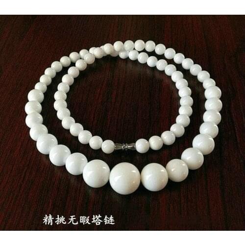 Beautiful White Sea tridacna Mala Bead Necklace giant clam bead Hanging Amulet