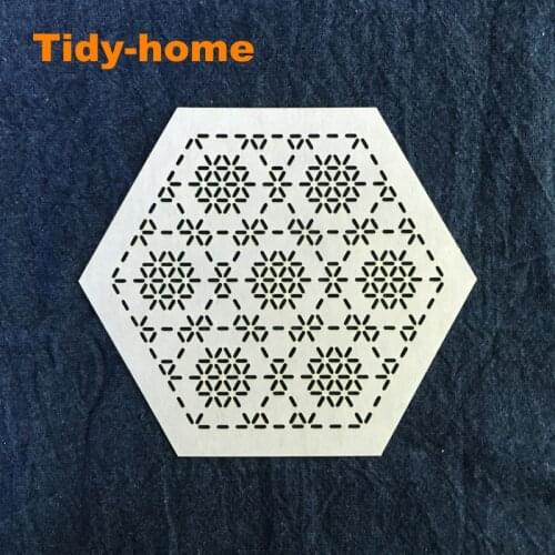 Beautiful Snowflake Pattern Sashiko Template Sashiko Stencil Soft Templates Hexagon Coaster Accessory