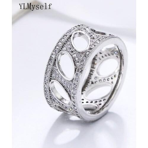 Brass rings oval hole design setting cubic zirconia great fashion jewelry crystal stones jewellery finger ring for women