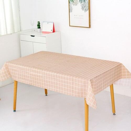 Nordic grid oil-proof tablecloth waterproof and disposable tablecloth PEVA tablecloth oil-proof table mat