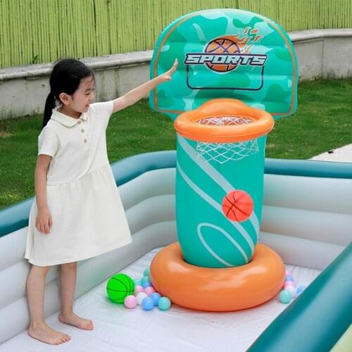 Multifunctional Water Inflatable Basket Multiple Scenes Colorful Water Playing Floating Inflatable Hoop for Parent