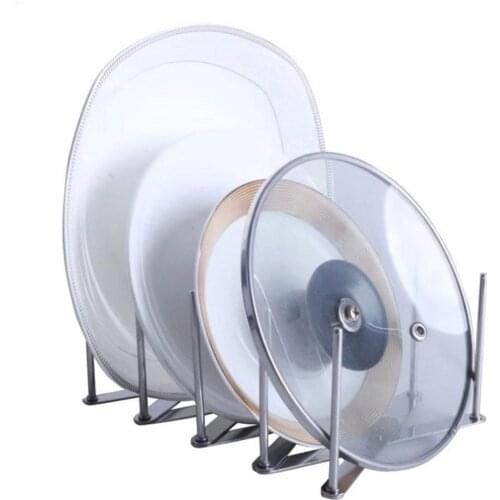 Multifunction Kitchen Organizer Pot Lid Holders Steamer Rack Pans Glasses Holder Steel Kitchen Plate Organizer Shelf