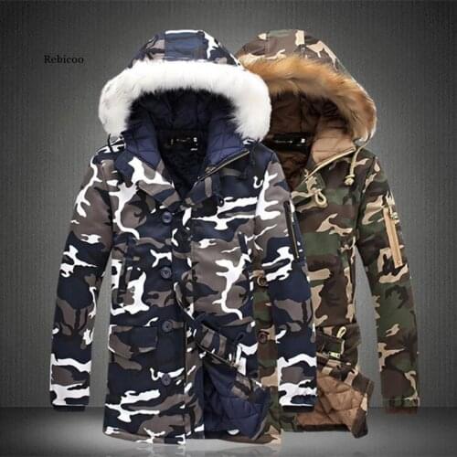 Winter Jacket Men Hot Sale Camouflage Army Thick Warm Coat Mens Parka Coat Male Fashion Hooded Parkas Men M-4Xl Plus Size