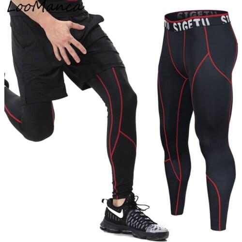 Men Running Tights Pro Compression Quick-drying Pants GYM Fitness Leggings Male Trousers Workout Basketball Sport Pants