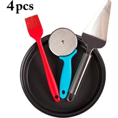 Kapmore 4pcs/Set Heat-Resistant Pizza Baking Pan Set Creative Non-Stick Baking Tray DIY Baking Tools For Kitchen