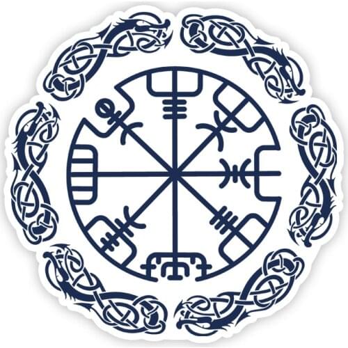 B0773# Self-adhesive Decal Vegvisir the Viking Compass Car Sticker Waterproof Auto Decors on Bumper Rear Window Laptop