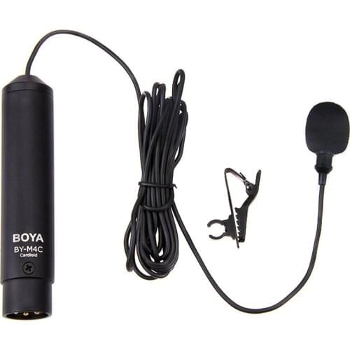 BOYA BY-M4C Clip-On Phantom Power Lavalier Microphone for Sony Canon Panasonic Camcorder Zoom H4n H5 H6 TASCAM Audio Recorders