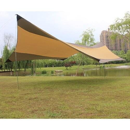 New style large size 550cm*560cm iron poles UV protection beach tent sun shelter camping tent awning tarp