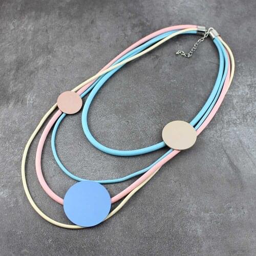 New Designer Womens Necklaces Jewelry Multi-Round Metal Pendant Design Birthday Gift Friendship Necklaces Dropshipping