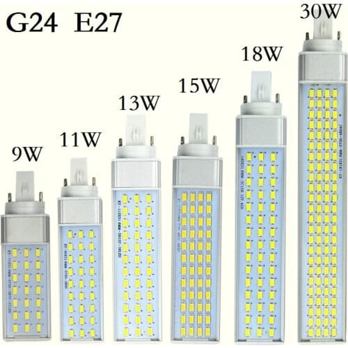 Brand New LED Lampada G24 E27 9W 11W 13W 15W 18W 30W LED downlight Horizontal Plug lamp Light Bombillas led Corn Bulbs Spotlight