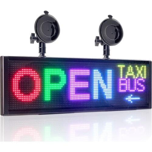 12V Car LED Car Sign Display Board 51*15CM Full Color WiFi Programmable Scrolling Information Multi-Function LED Ad Screen
