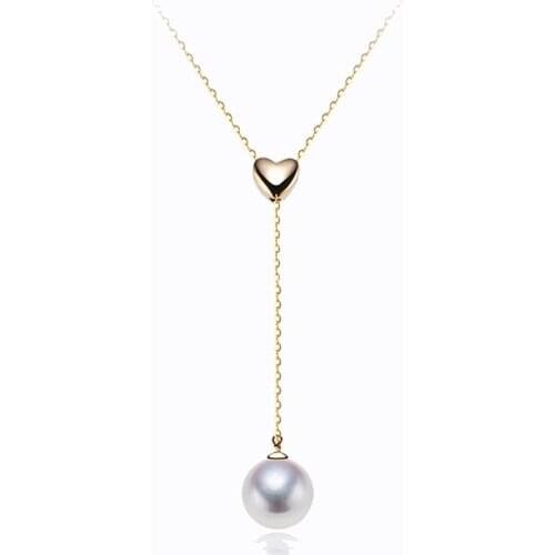 Sinya Cute Multifunctional pearl Pendant 18k Au750 gold necklace for women girls lover wear length can adjustable
