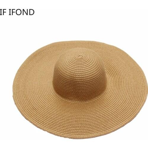 Ma'am Leisure Go On A Journey Folding Straw Hat Summer Big Wide Brim Outdoors sun Cap For Women UV Protection Hat