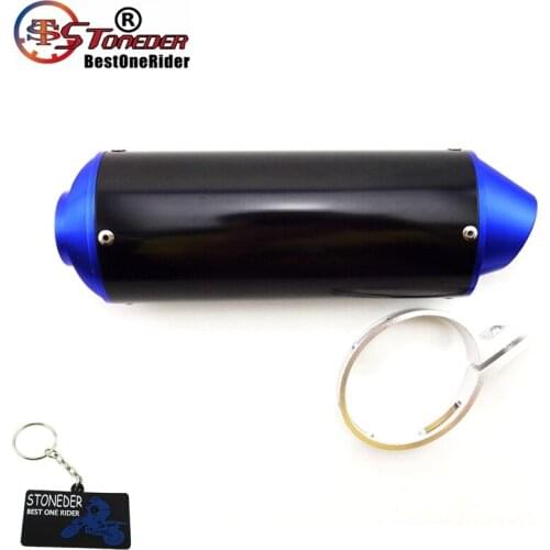 STONEDER 38mm Blue Exhaust Muffler For 50cc 110cc 125cc 150cc 160cc Atomik TTR SSR XR CRF KLX Thumpstar Motorcycle Pit Dirt Bike