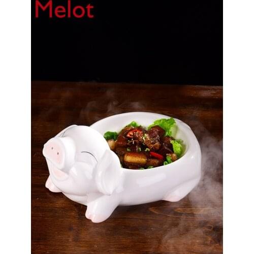 Restaurant Special Creative Tableware Personalized Cute Pig Farmhouse Hot Pot Hotel Private Dish Artistic Dish Tableware